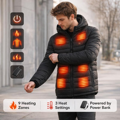 Men's Heated Waterproof Vest - Stay Warm & Stylish This Winter with 9 Heating Zones for Outdoor Adventures